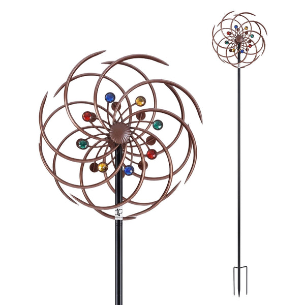 Gardeon Garden Windmill Metal Wind Spinner Double Layer 190cm Bronze Awezingly