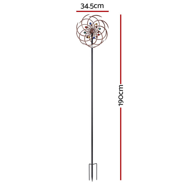 Gardeon Garden Windmill Metal Wind Spinner Double Layer 190cm Bronze Awezingly
