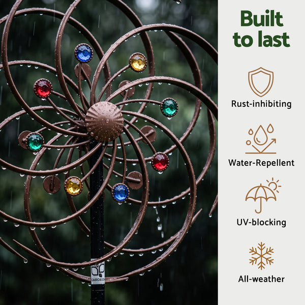 Gardeon Garden Windmill Metal Wind Spinner Double Layer 190cm Bronze Awezingly
