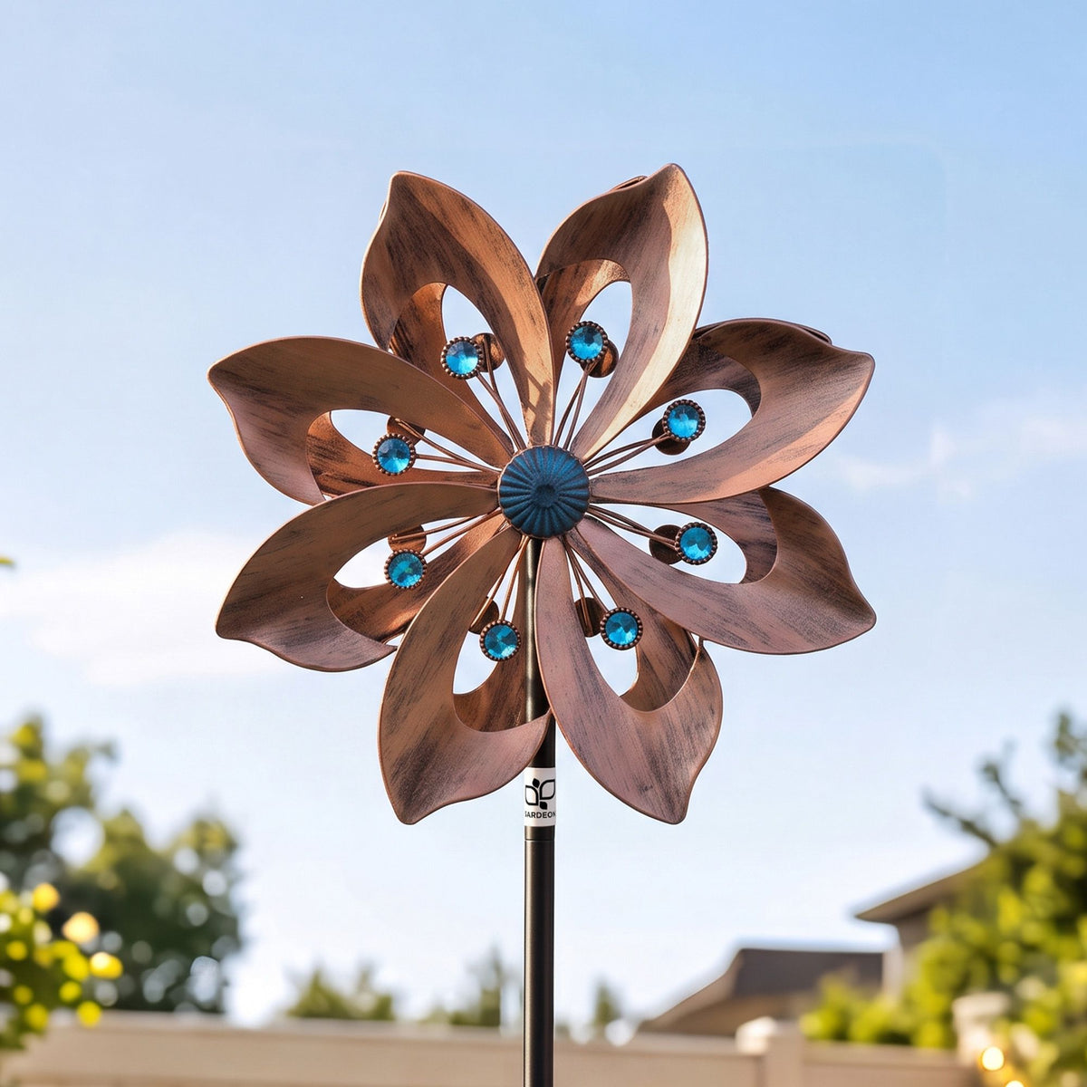 Gardeon Garden Windmill Double Layer Metal Wind Spinner 190cm Bronze Awezingly