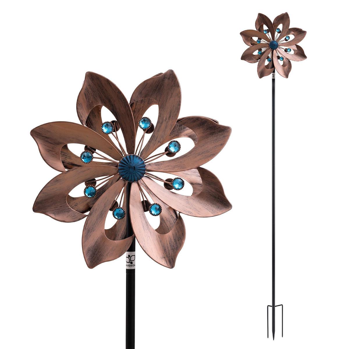Gardeon Garden Windmill Double Layer Metal Wind Spinner 190cm Bronze Awezingly
