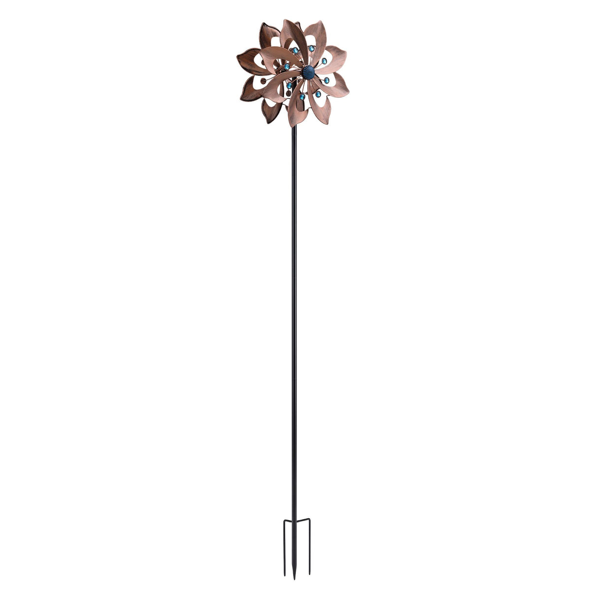 Gardeon Garden Windmill Double Layer Metal Wind Spinner 190cm Bronze Awezingly