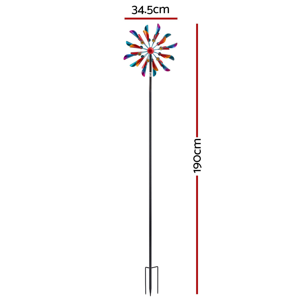 Gardeon Garden Windmill Metal Double Wind Spinner Outdoor Lawn Decor 190cm Awezingly