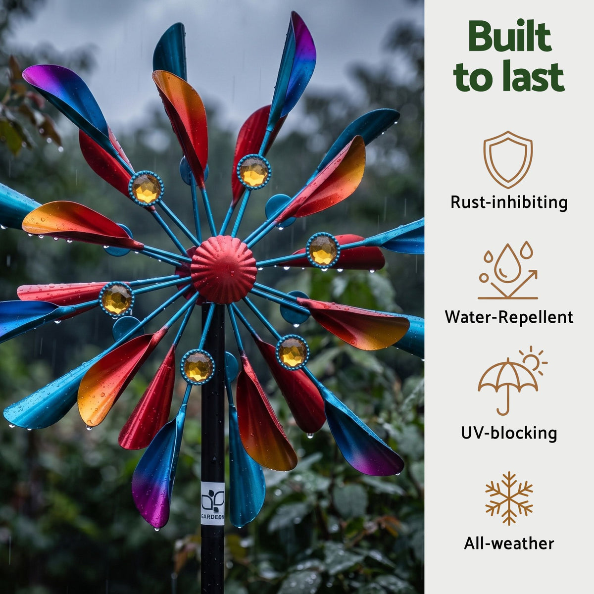Gardeon Garden Windmill Metal Double Wind Spinner Outdoor Lawn Decor 190cm Awezingly