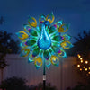 Gardeon Garden Windmill Solar Light Colorful Peacock Metal Spinner 190cm