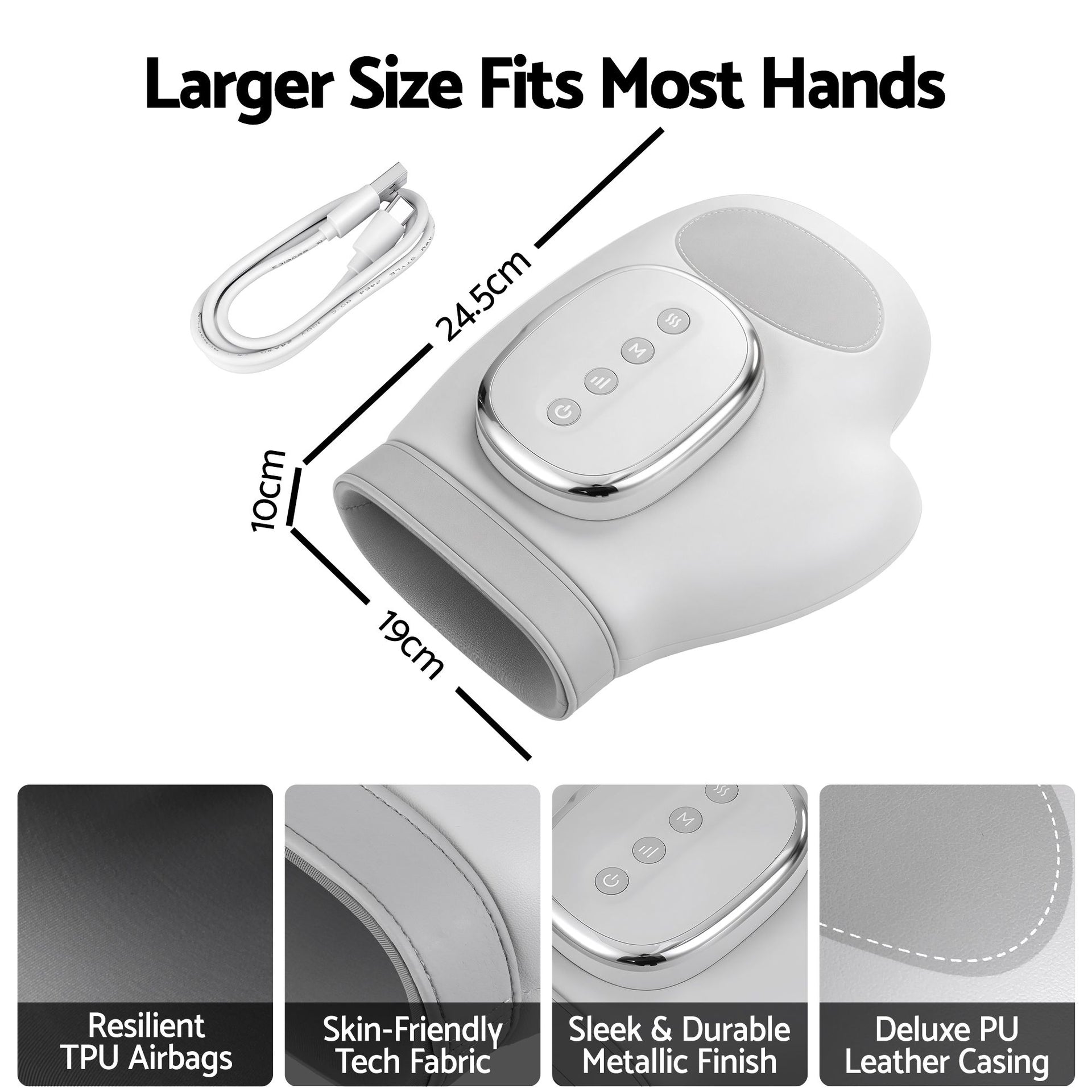 Livemor Hand Massager with Heat and Compression for Arthritis Carpal Tunnel | Large Hand Chamber Fits Left or Right Hand, with 5 Compression Levels, 3 Modes, and 3 Heat Levels, Gift for Women Men Awezingly