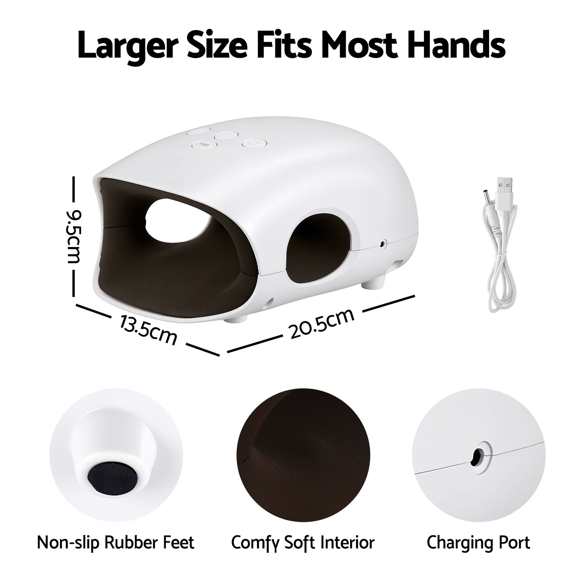 Livemor Hand Massager with Heat and Compression Cordless 3 Modes 3 Temperatures Awezingly