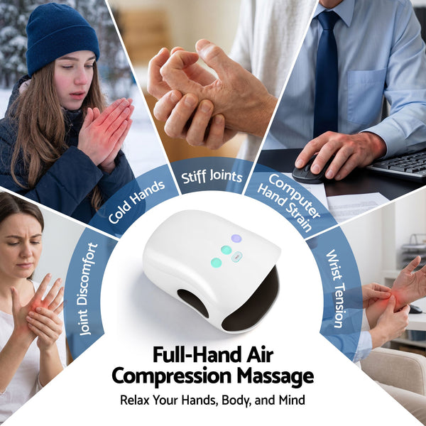 Livemor Hand Massager with Heat and Compression Cordless 3 Modes 3 Temperatures Awezingly
