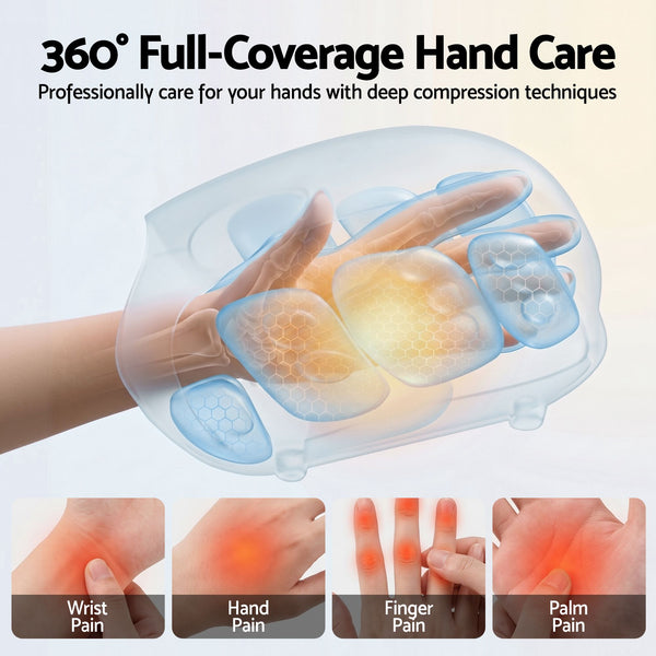 Livemor Hand Massager with Heat and Compression Cordless 3 Modes 3 Temperatures Awezingly