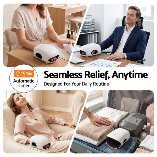 Livemor Hand Massager with Heat and Compression Cordless 3 Modes 3 Temperatures Awezingly