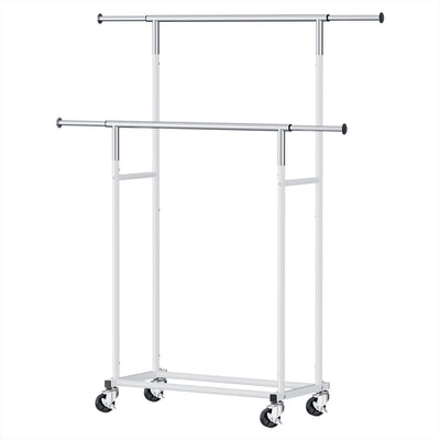 Artiss Clothes Rack Double Rod Airer Rail Coat Stand Adjustable Hanger