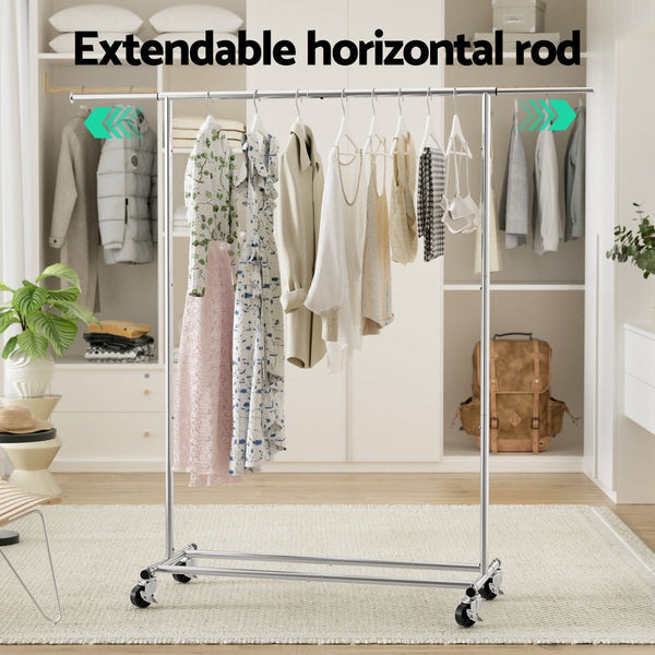 Artiss Clothes Rack Airer Rail Coat Stand Adjustable Hanger Artiss