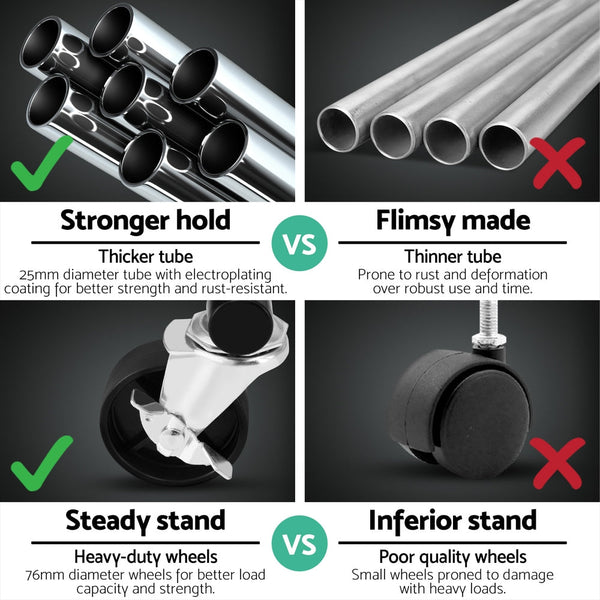 Artiss Clothes Rack Airer Rail Coat Stand Adjustable Hanger Artiss