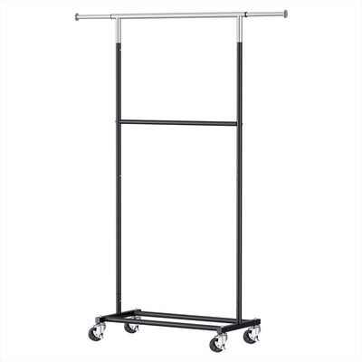 Artiss Clothes Rack Double Rod Airer Rail Coat Stand Adjustable Hanger
