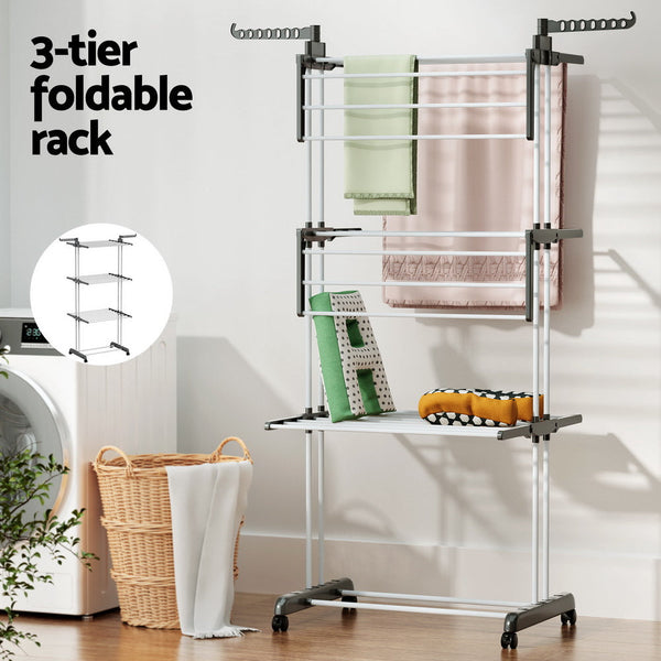 Artiss Clothes Airer Drying Rack 173cm Coat Hanger Foldable Artiss