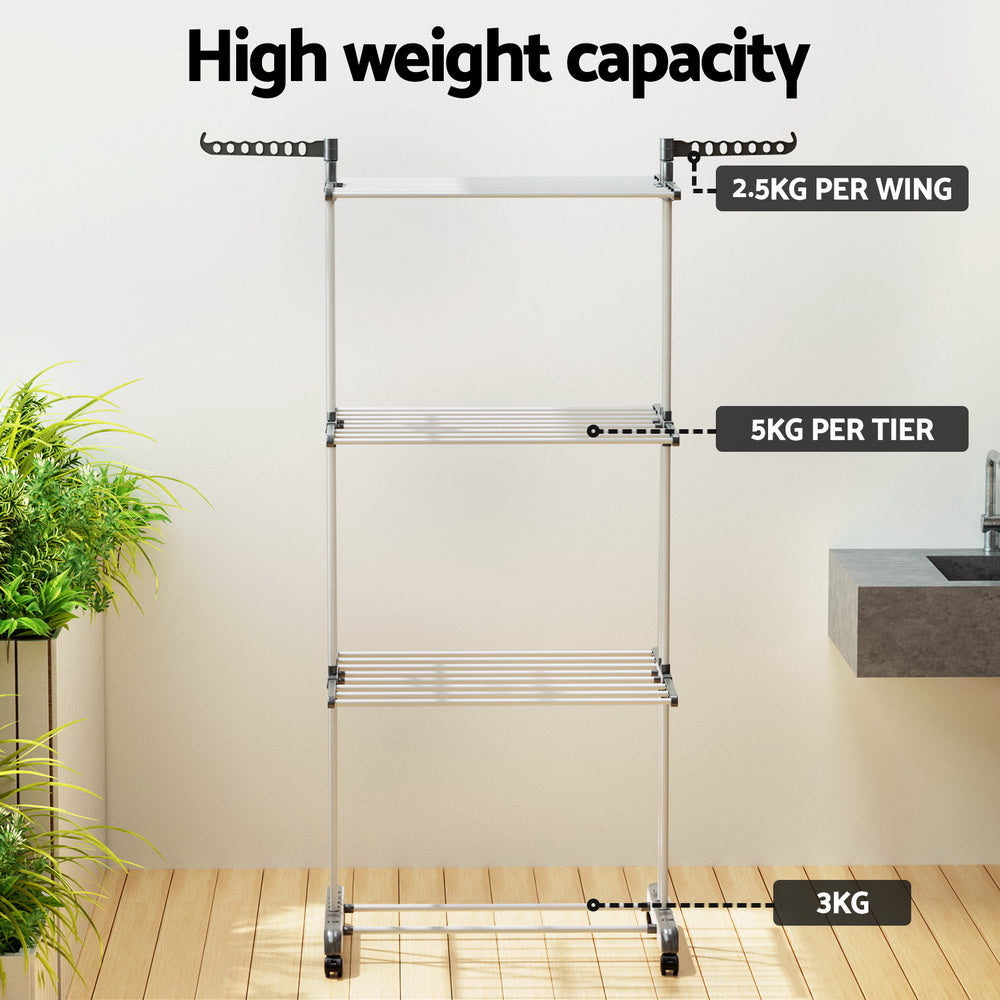 Artiss Clothes Airer Drying Rack 173cm Coat Hanger Foldable Artiss