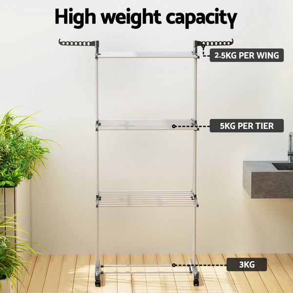 Artiss Clothes Airer Drying Rack 173cm Coat Hanger Foldable Artiss