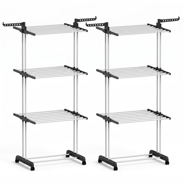 Artiss 2X Clothes Drying Rack 173cm Coat Airer Hanger Foldable Awezingly