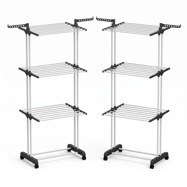 Artiss 2X Clothes Drying Rack 173cm Coat Airer Hanger Foldable Awezingly
