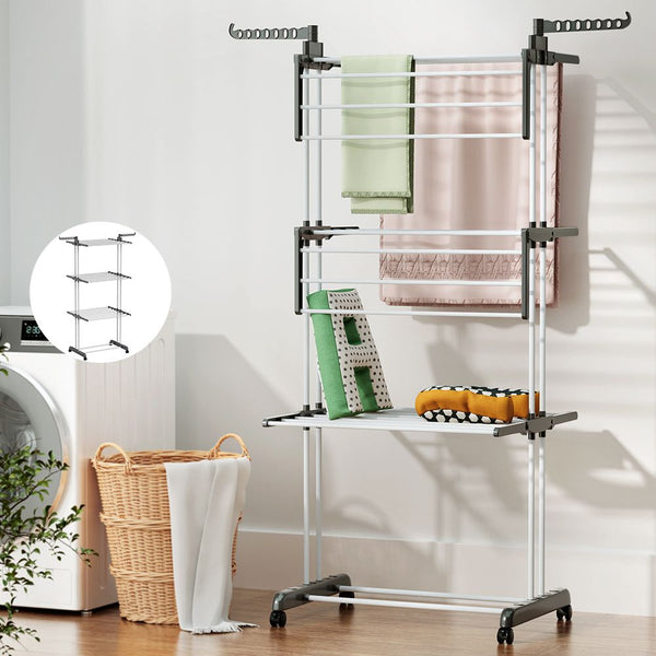 Artiss 2X Clothes Drying Rack 173cm Coat Airer Hanger Foldable Awezingly