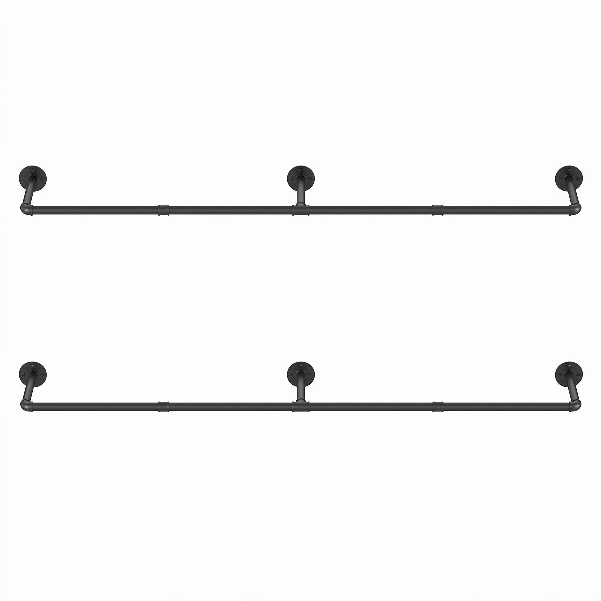 Artiss Clothes Rack Garment Rail Metal Industrial Pipe Wall Mounted 2 Pack Awezingly
