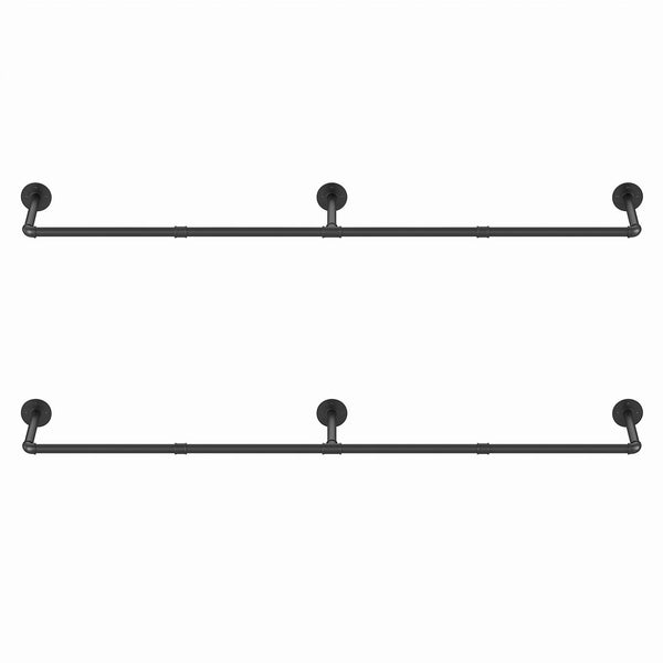 Artiss Clothes Rack Garment Rail Metal Industrial Pipe Wall Mounted 2 Pack Awezingly