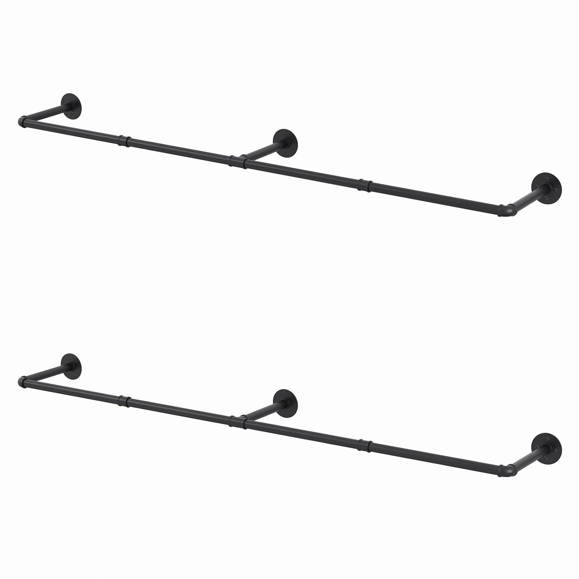 Artiss Clothes Rack Garment Rail Metal Industrial Pipe Wall Mounted 2 Pack Awezingly