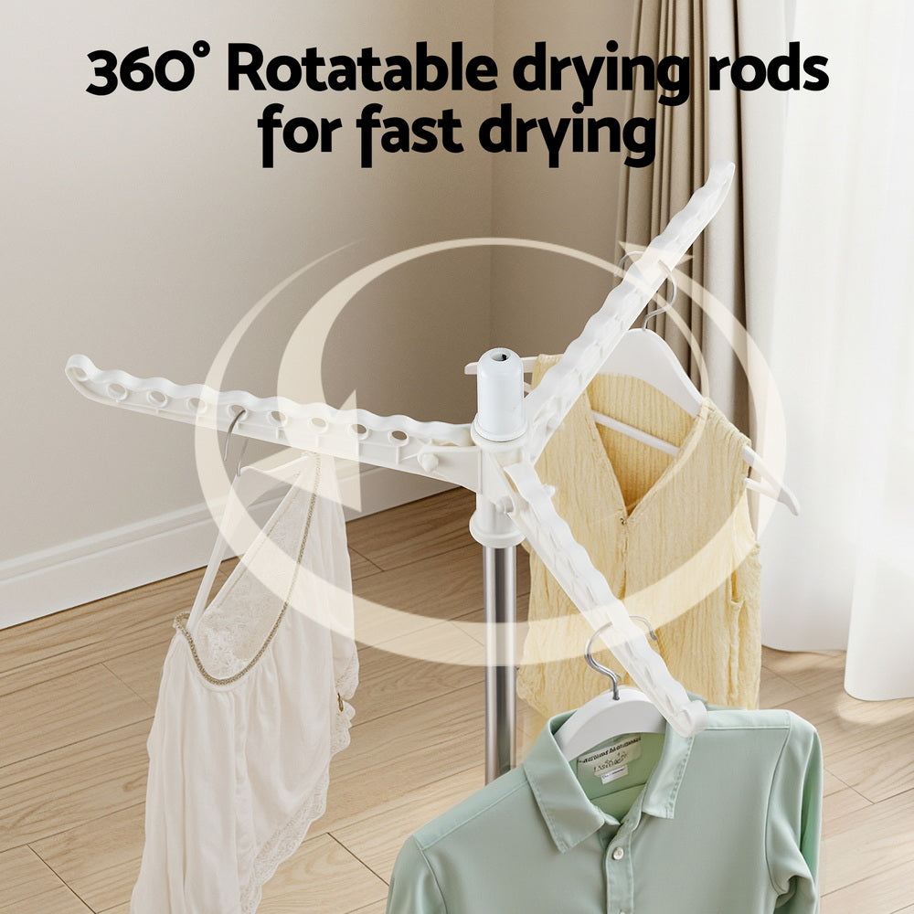Artiss Clothes Rack Airer Rotatable Hanger Foldable 163cm Awezingly