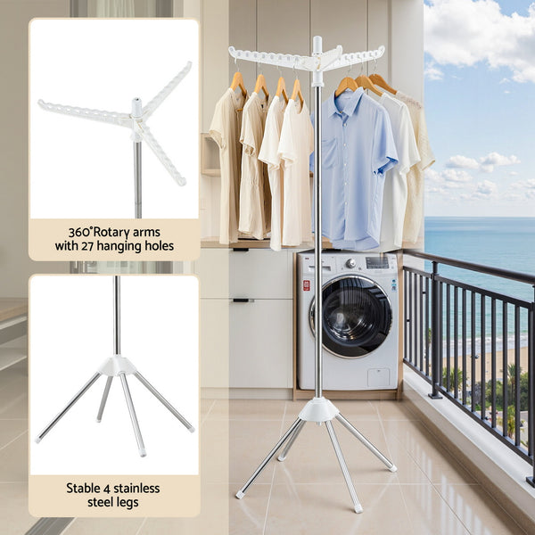 Artiss Clothes Rack Airer Rotatable Hanger Foldable 163cm Awezingly