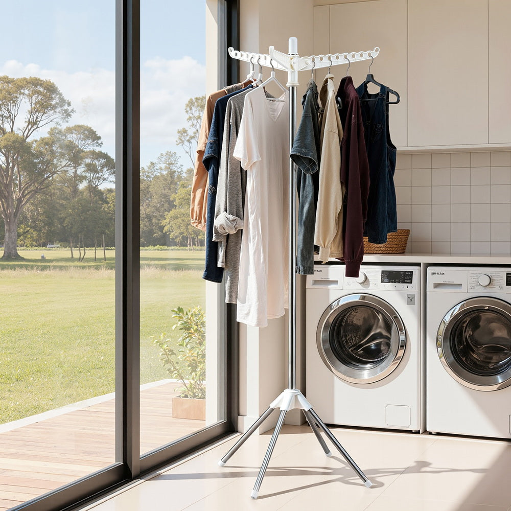 Artiss Clothes Rack Airer Rotatable Hanger Foldable 163cm Awezingly