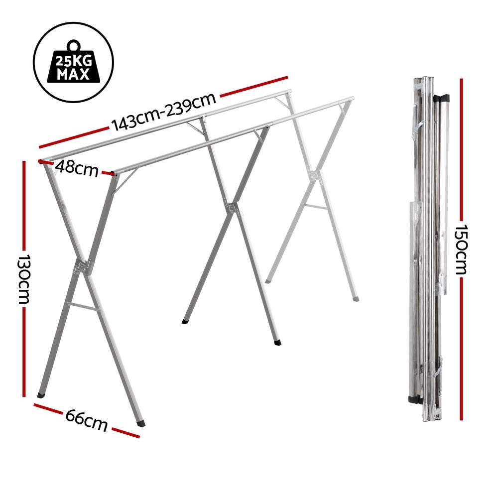 Artiss Clothes Rack Adjustable Foldable Steel Awezingly
