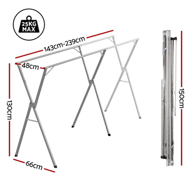 Artiss Clothes Rack Adjustable Foldable Steel