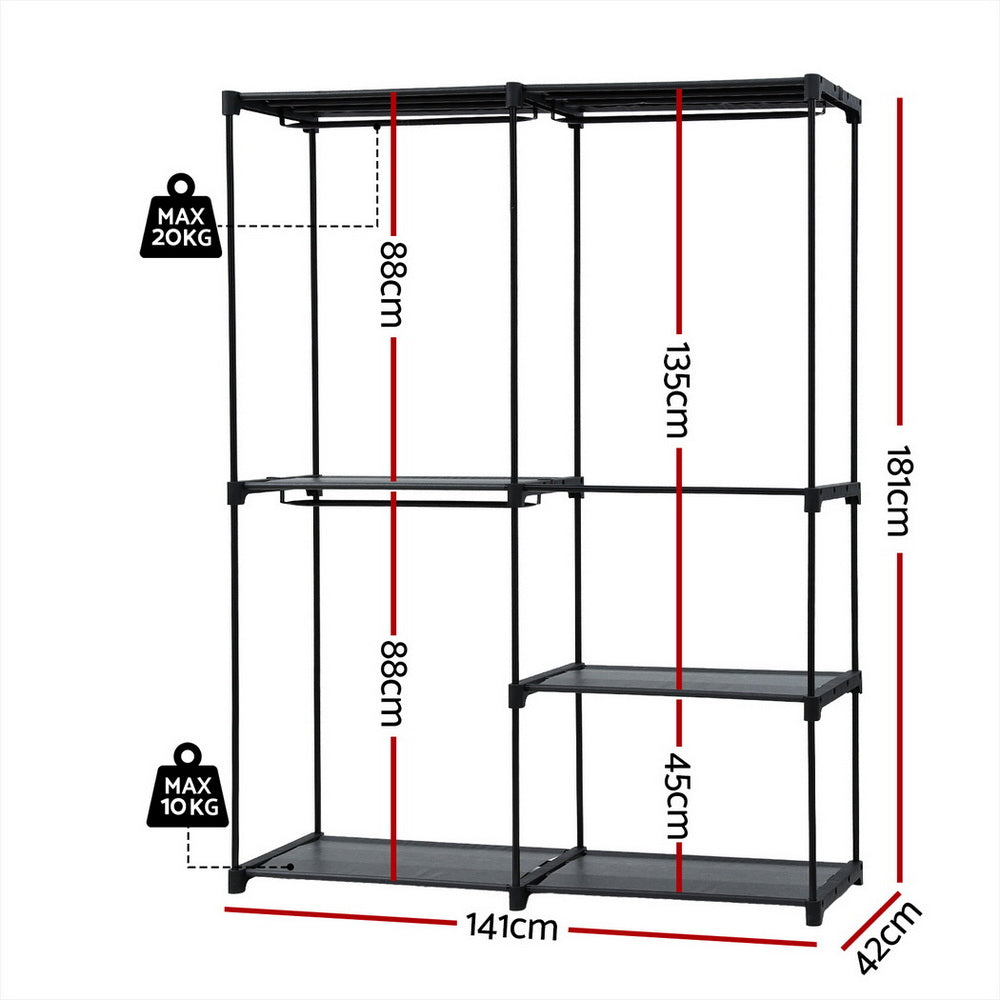 Artiss Wardrobe Clothes Rack Closet 181cm Awezingly
