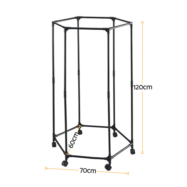 Artiss Clothes Rack Airer Rail Coat Stand Wheels 6 Rods Awezingly