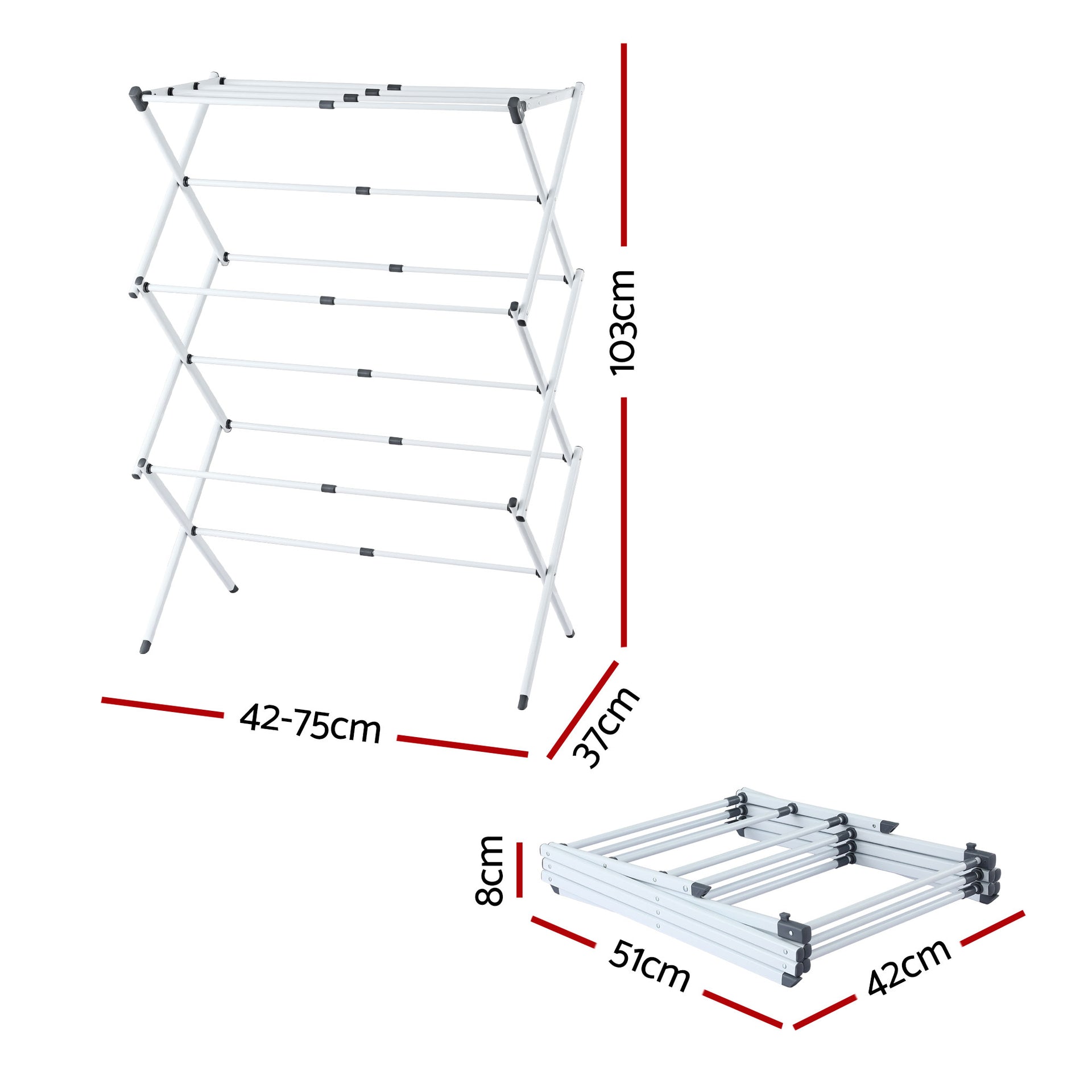 Artiss Clothes Rack Foldable Airer Drying Rack Portable No Assembly Required Awezingly