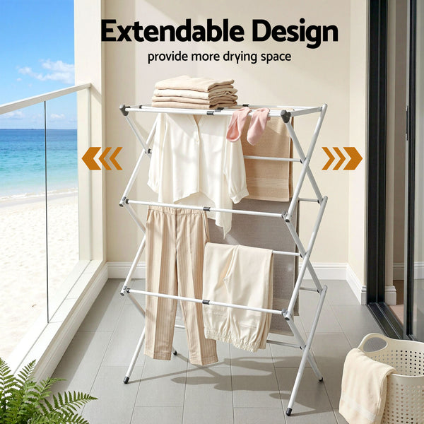 Artiss Clothes Rack Foldable Airer Drying Rack Portable No Assembly Required Awezingly