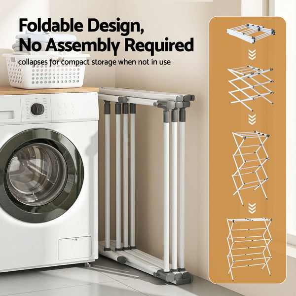 Artiss Clothes Rack Foldable Airer Drying Rack Portable No Assembly Required Awezingly