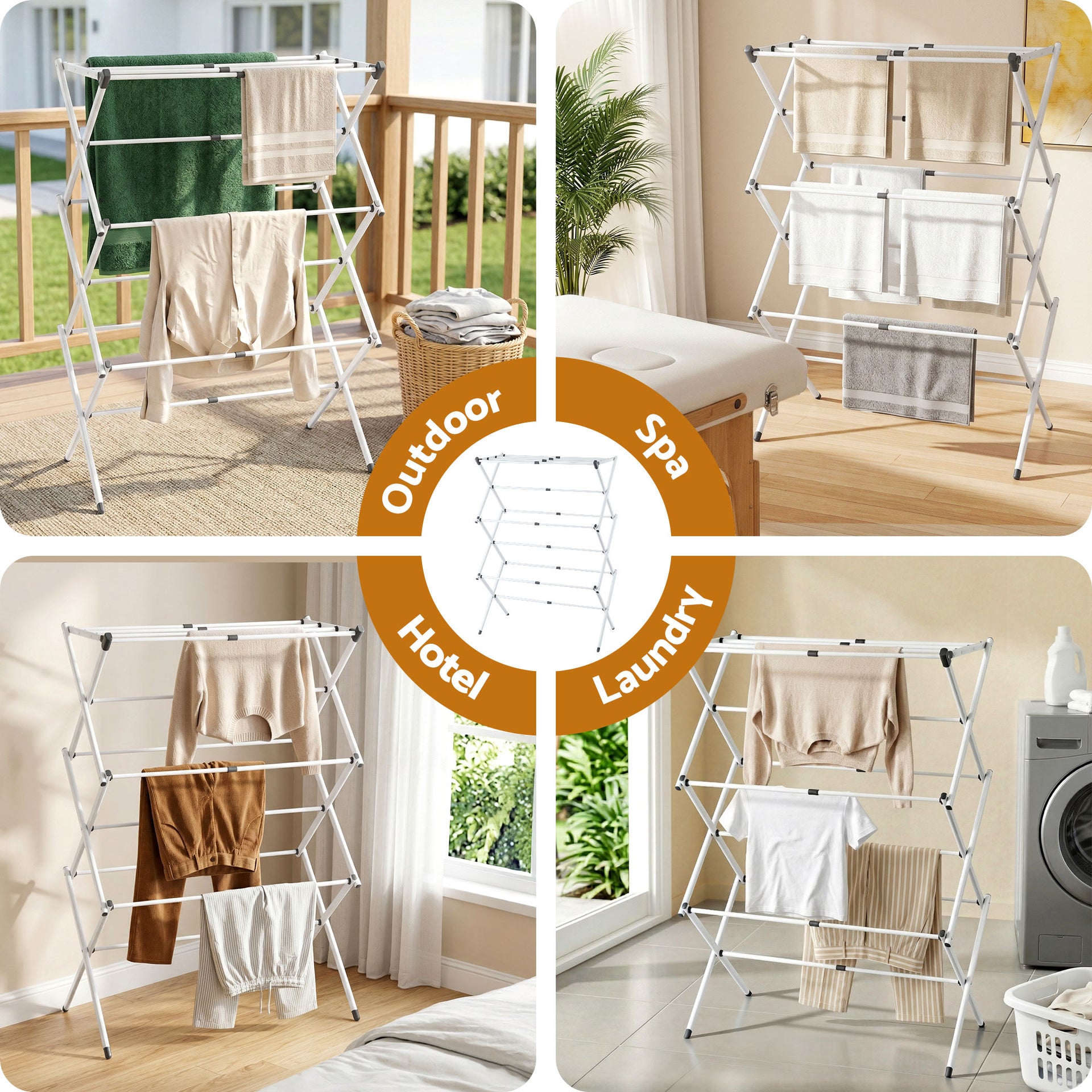 Artiss Clothes Rack Foldable Airer Drying Rack Portable No Assembly Required Awezingly