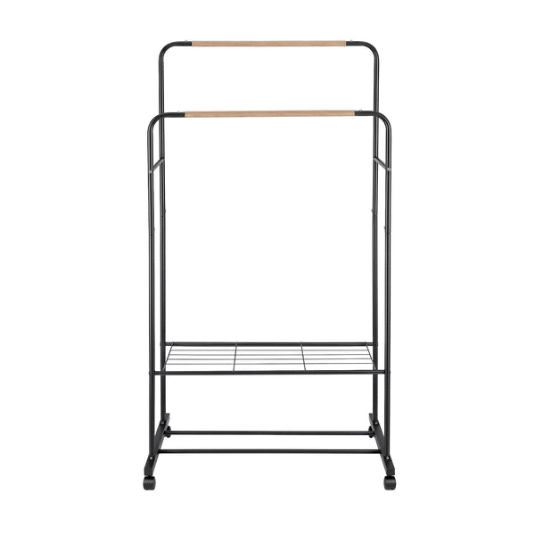 Artiss Clothes Rack Double Rod Airer Rail Coat Stand Hanger Storage Shelf Awezingly