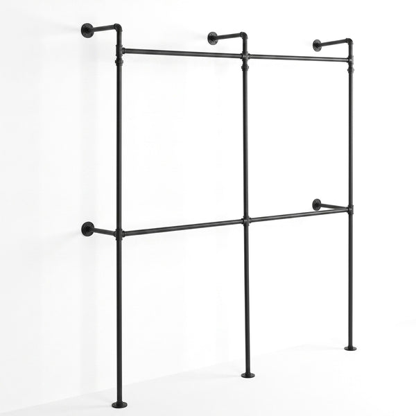 Artiss Industrial Pipe Clothing Rack Garment Clothes Display Stand Wall Mounted Awezingly