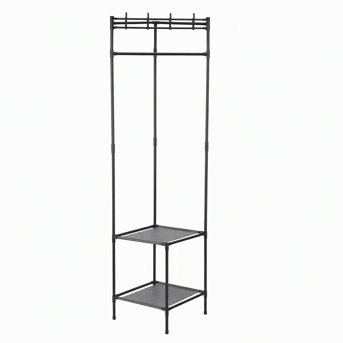 Artiss Coat Rack 181cm Freestanding Corner Hall Tree Garment Organiser Storage Shelf 8 Hooks Black Awezingly