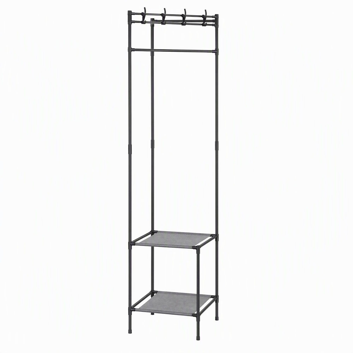 Artiss Coat Rack 181cm Freestanding Corner Hall Tree Garment Organiser Storage Shelf 8 Hooks Black Awezingly