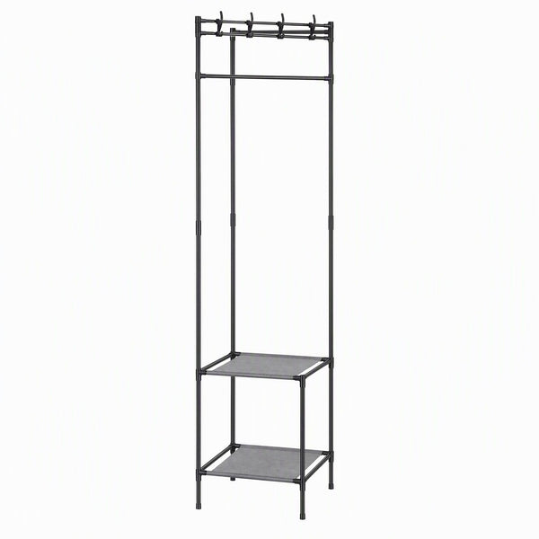 Artiss Coat Rack 181cm Freestanding Corner Hall Tree Garment Organiser Storage Shelf 8 Hooks Black Awezingly
