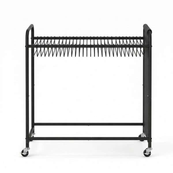 Artiss Pants Trolley Mobile Clothes Rack Clothing Stand with 30 Hangers Wheels Storage Organizer Bag Awezingly