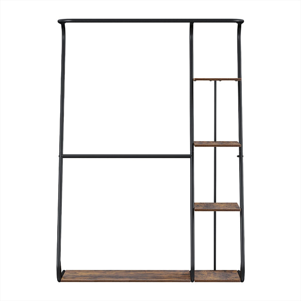 Artiss Wardrobe Clothes Rack Airer 4-Tier Walnut Artiss