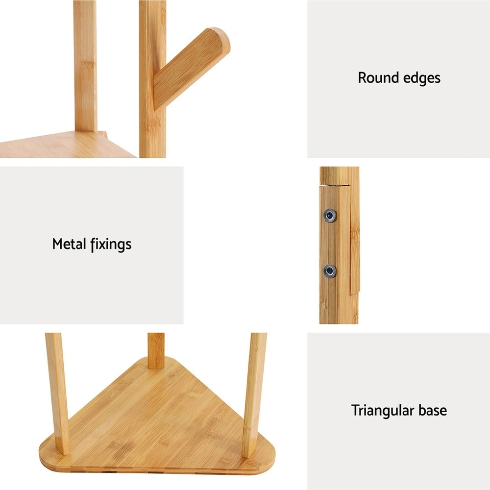 Artiss Clothes Rack Airer Coat Stand 9 Hooks Bamboo Artiss