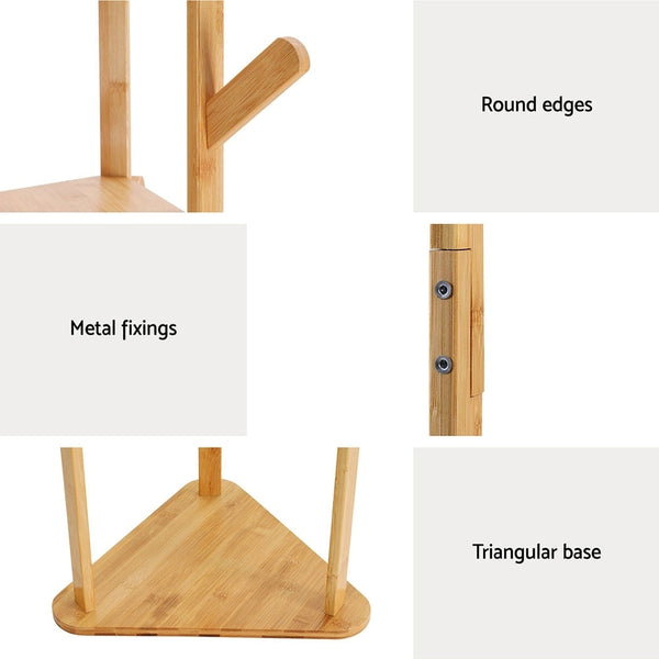 Artiss Clothes Rack Airer Coat Stand 9 Hooks Bamboo Artiss