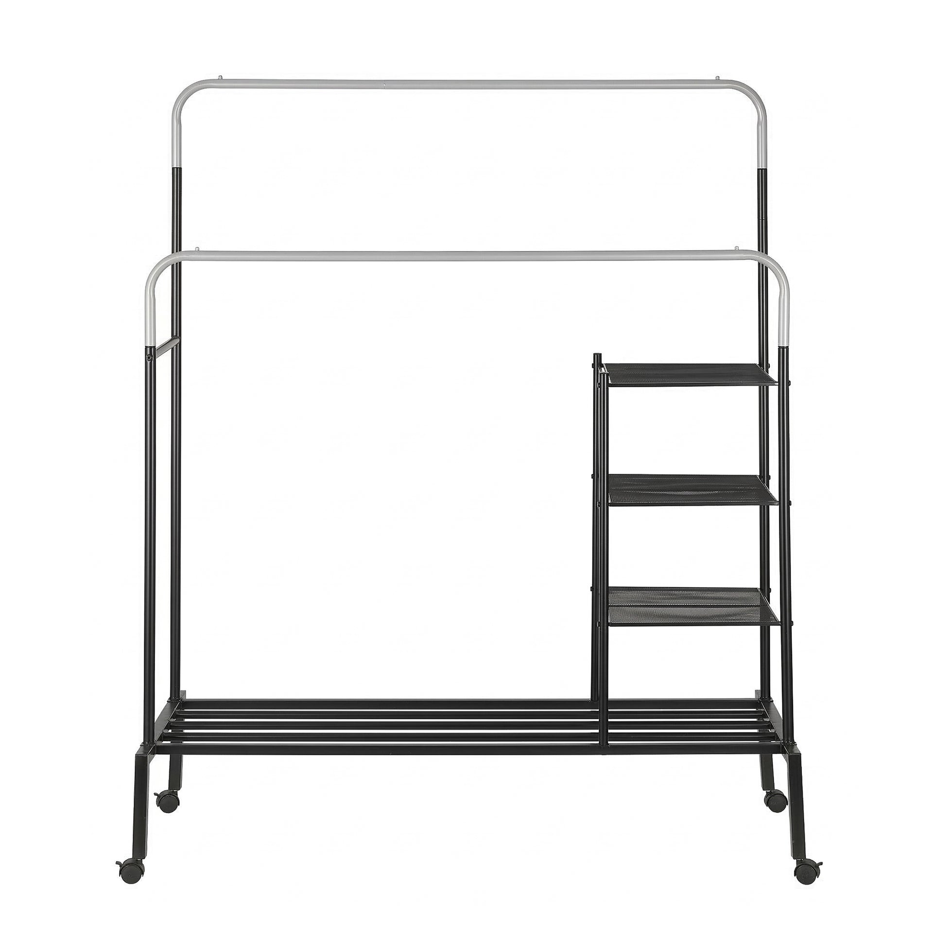 Artiss Clothes Rack Double Rod Airer Rail Coat Stand Hanger Storage Shelf Awezingly