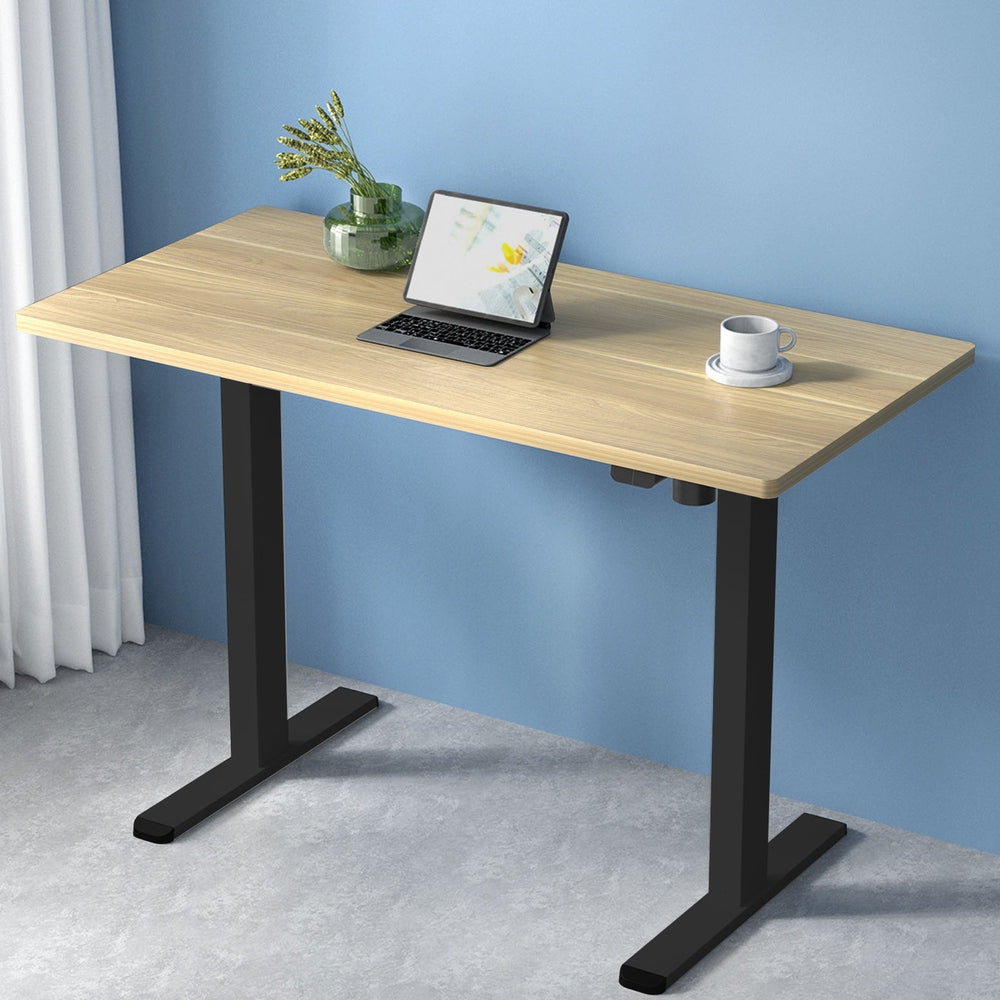 Artiss Electric Standing Desk Motorised Sit Stand Desks Table Black Oak 140cm Artiss