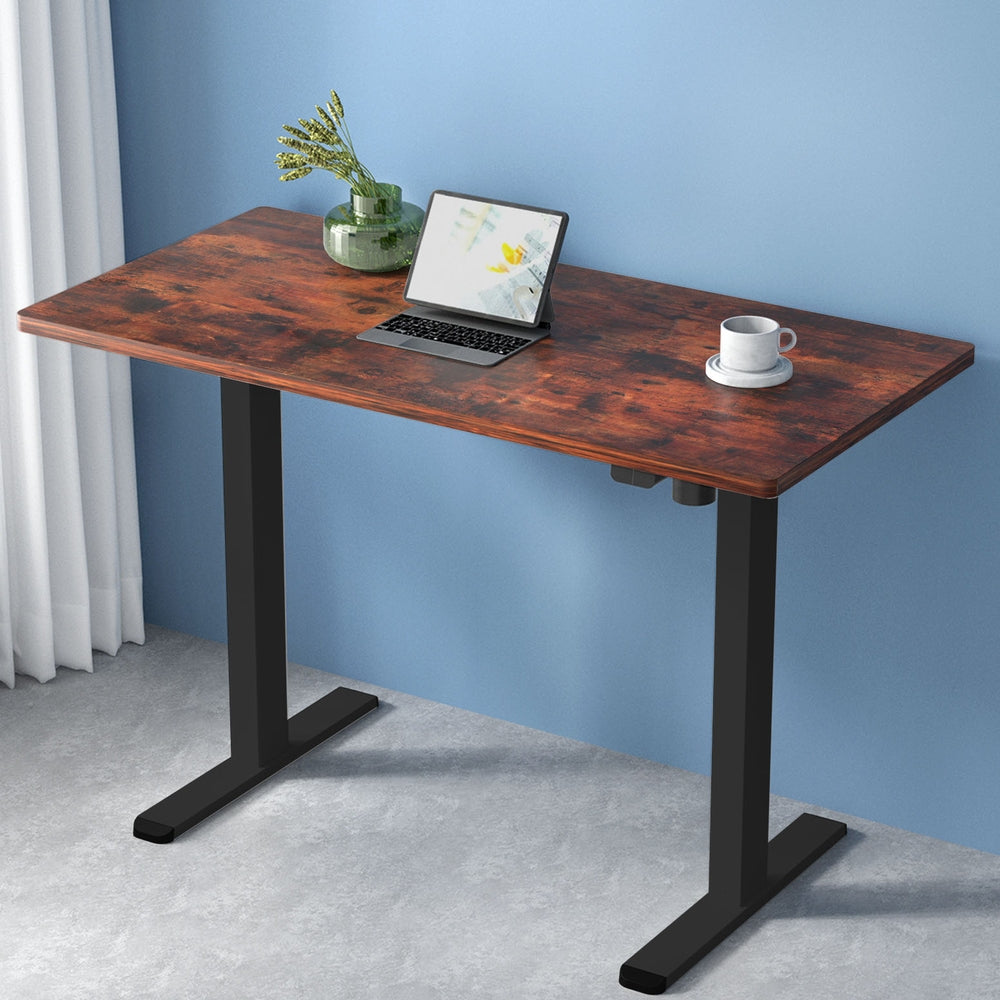 Artiss Electric Standing Desk Motorised Adjustable Sit Stand Desks Black Brown Artiss
